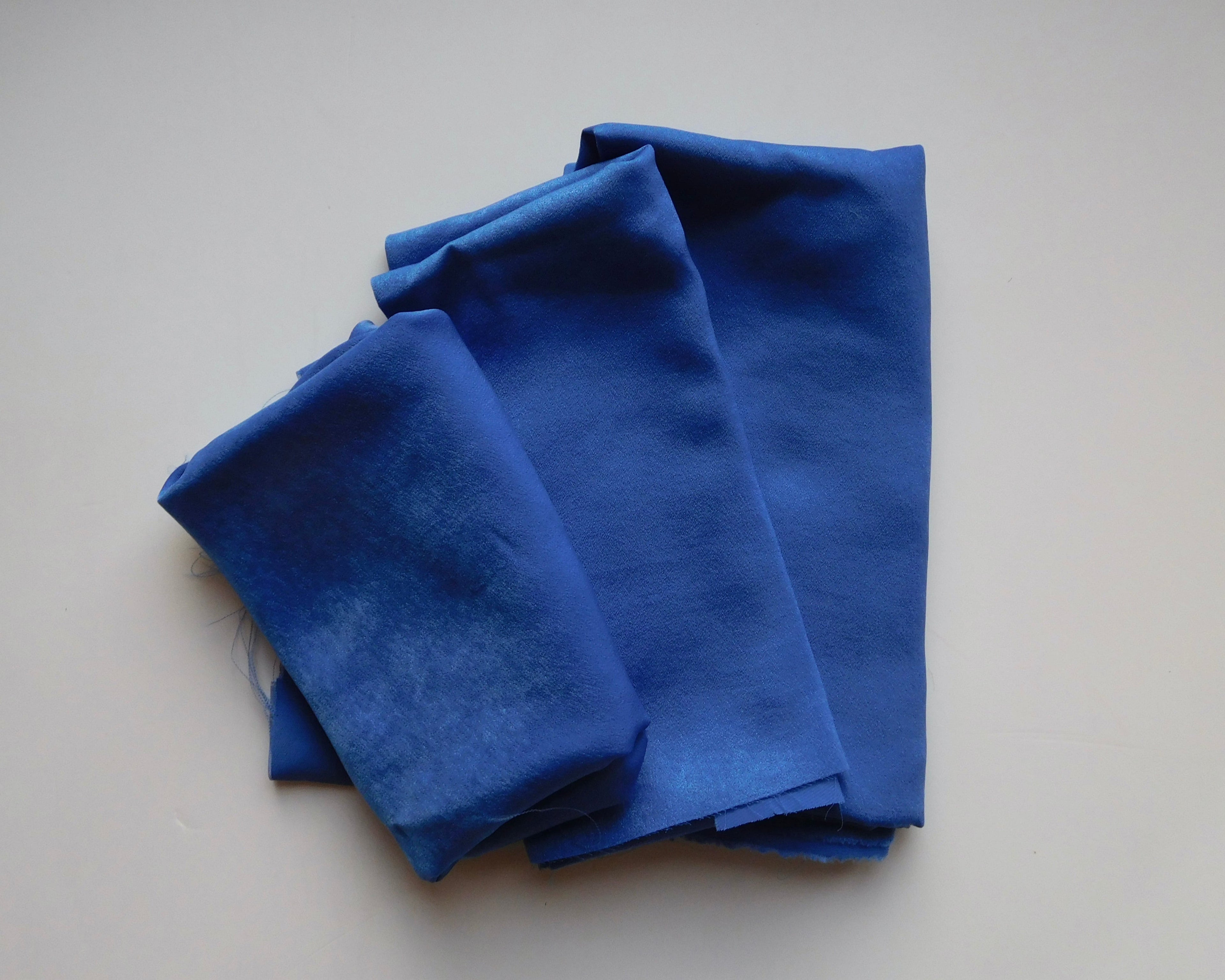 Satin Fame, Blue, Bundle of 3 Designer Offcuts