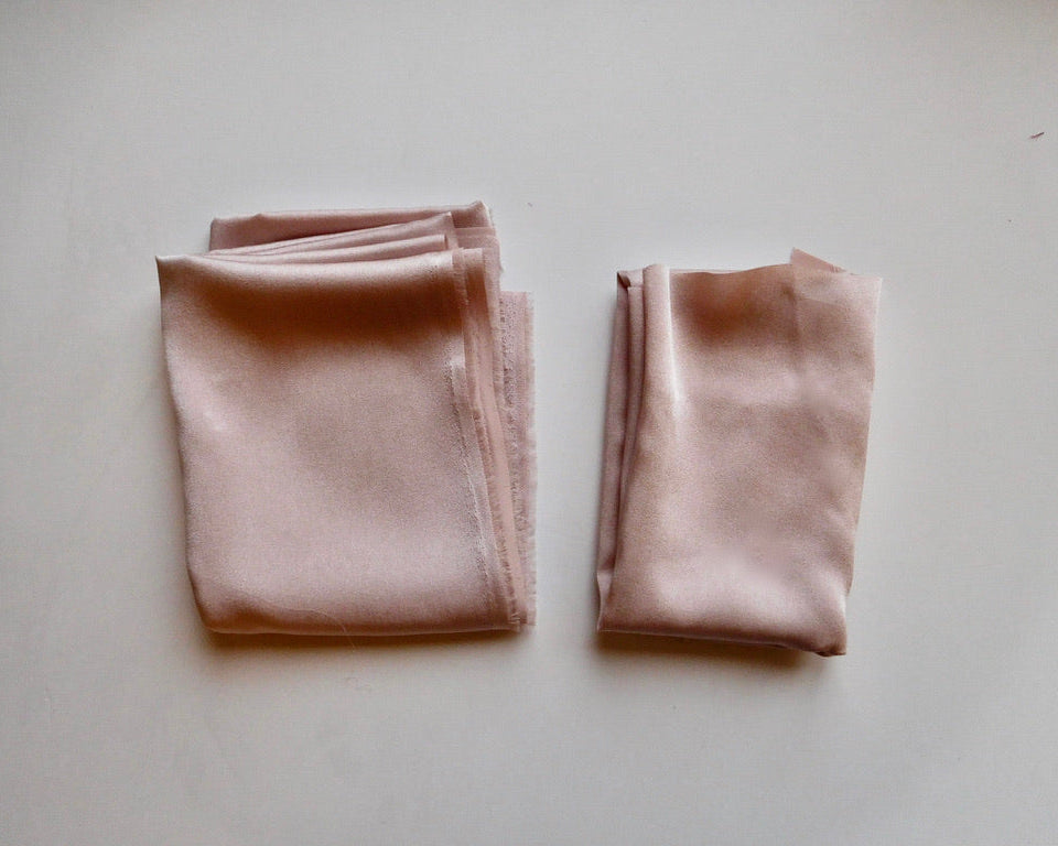 Silk Satin, Pink, Bundle of 2 Designer Offcuts