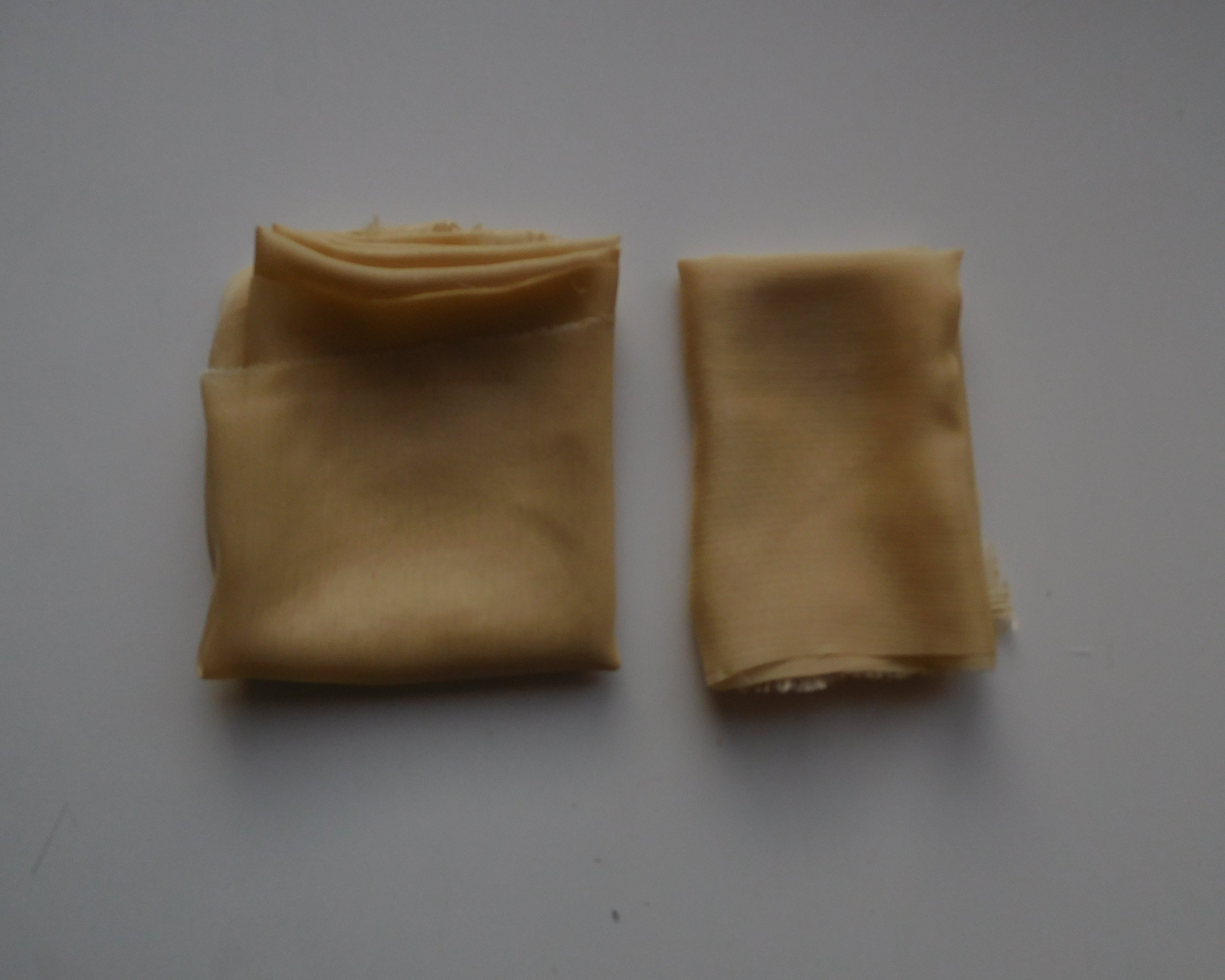 Silk Chiffon, Pale Yellow, Bundle of 2 Designer Offcuts