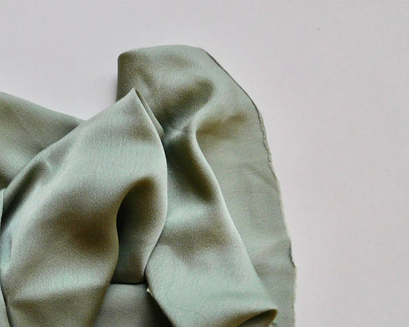Silk Crepe, Moss Green, Bundle of 3 Designer Offcuts