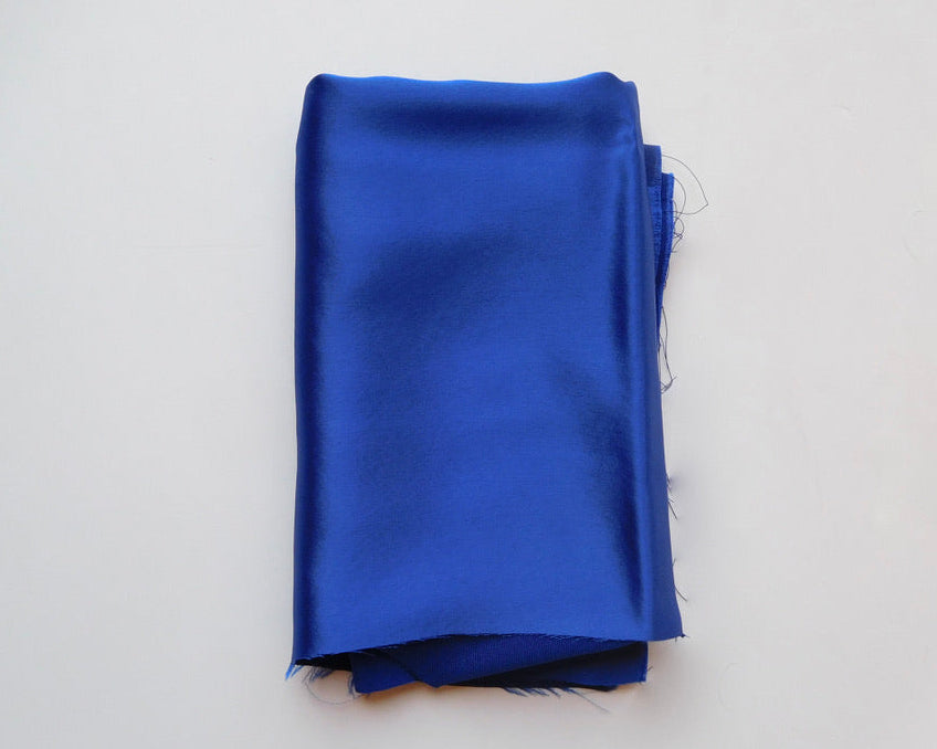 Satin, Royal Blue, (70cm x 55cm) + offcut length