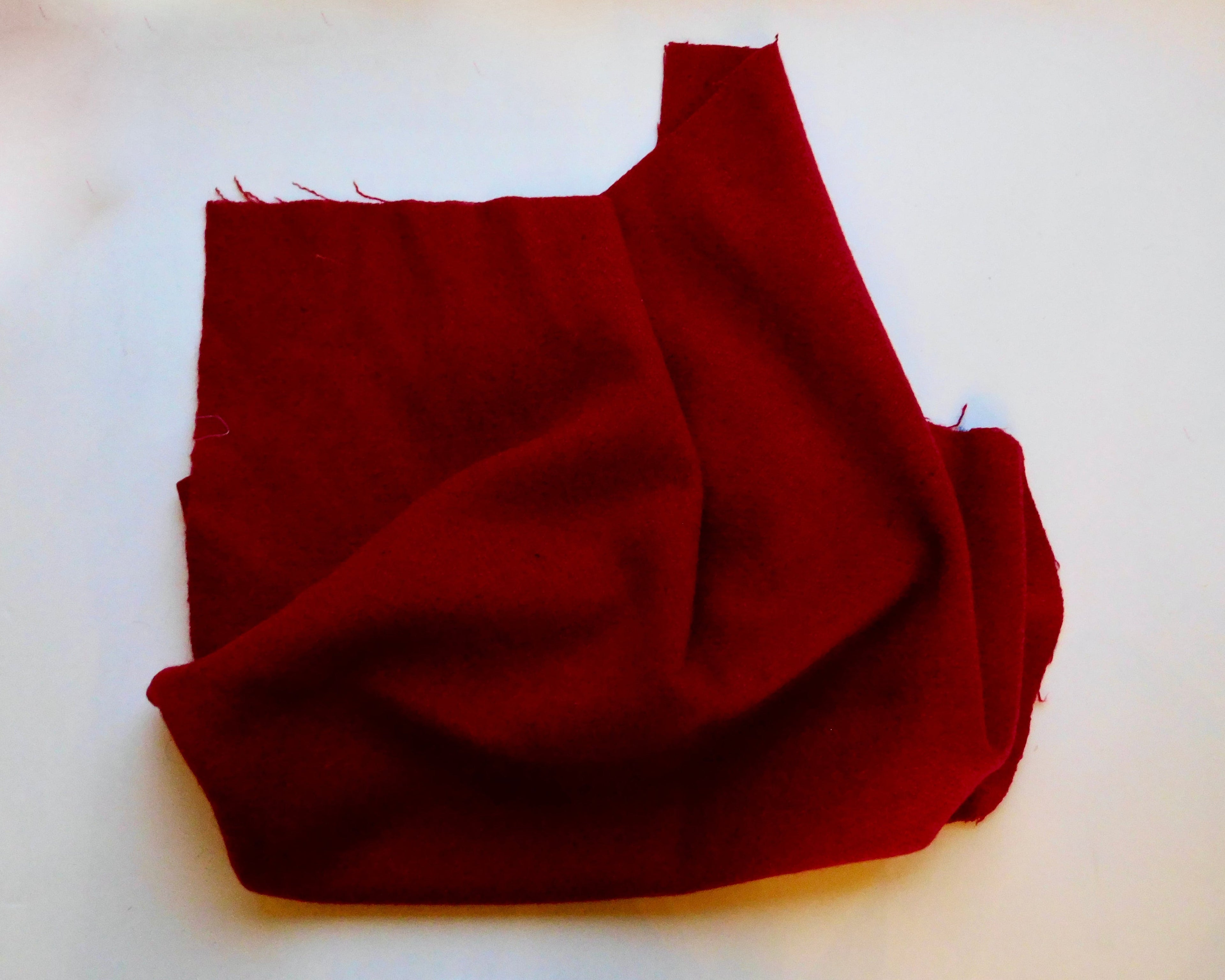 Wool, Bright Red, (65cmx60cm) Designer Offcuts