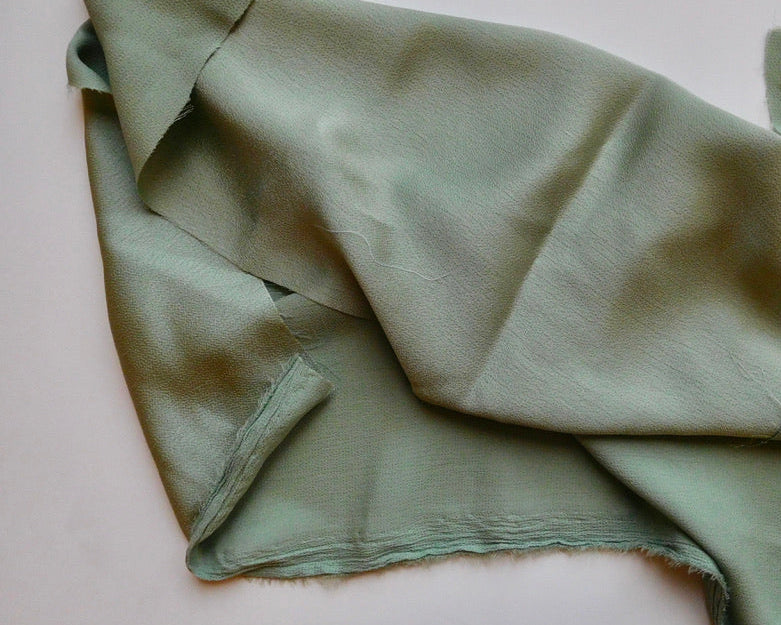 Silk Crepe, Moss Green, Bundle of 3 Designer Offcuts