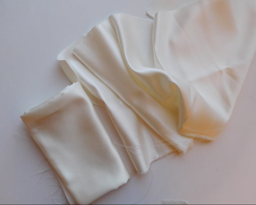 Silk Satin, White, Bundle of 2