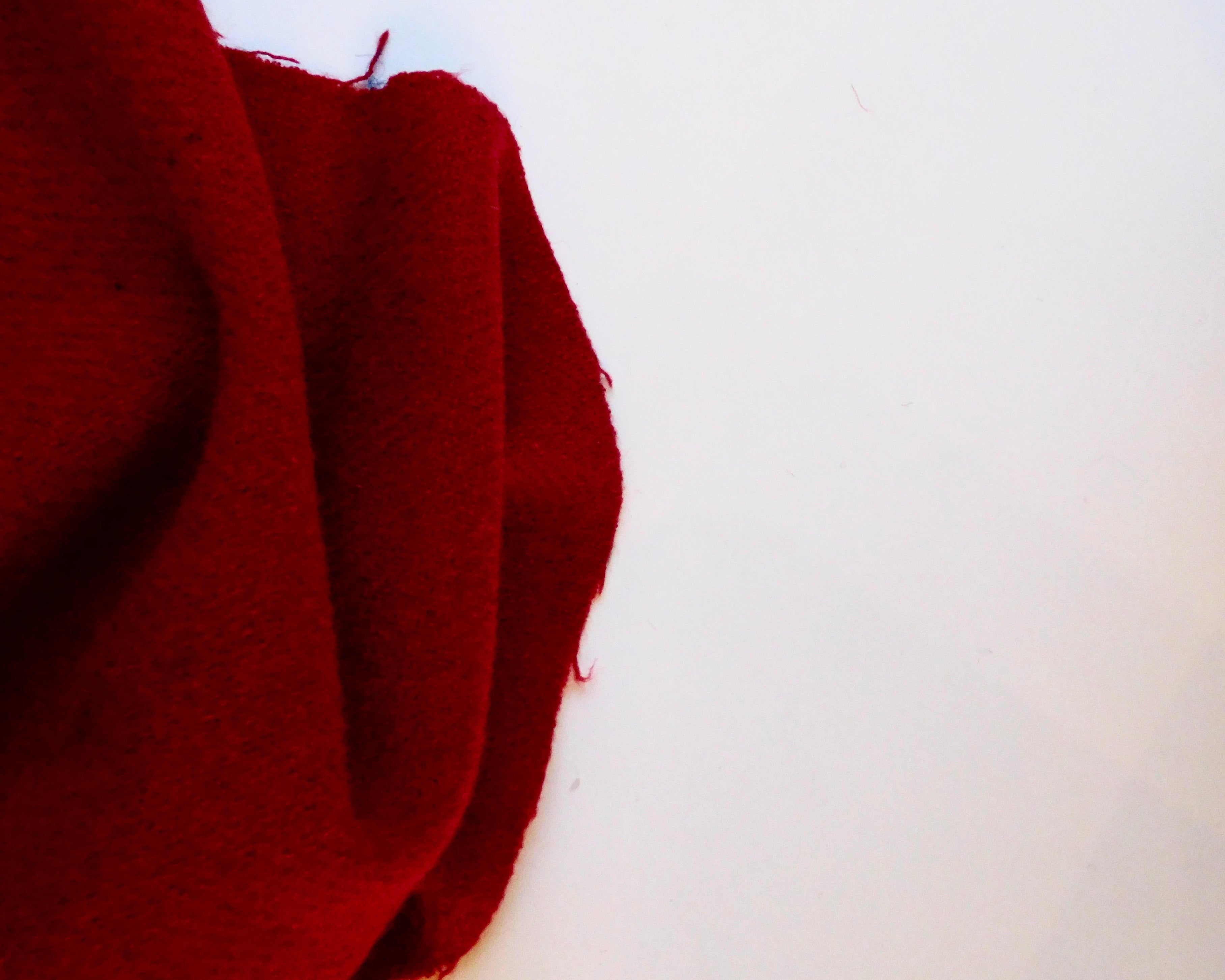 Wool, Bright Red, (65cmx60cm) Designer Offcuts