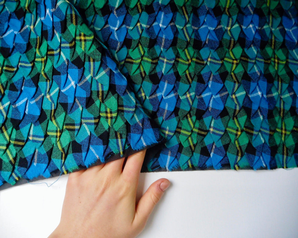 Pleated Tartan, (60cm x 55cm) Designer Offcuts
