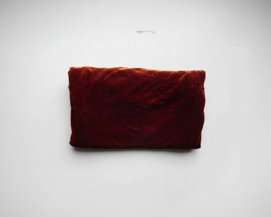 Stretch Velvet, Chestnut Brown, (140cm x 55cm) Designer Offcuts