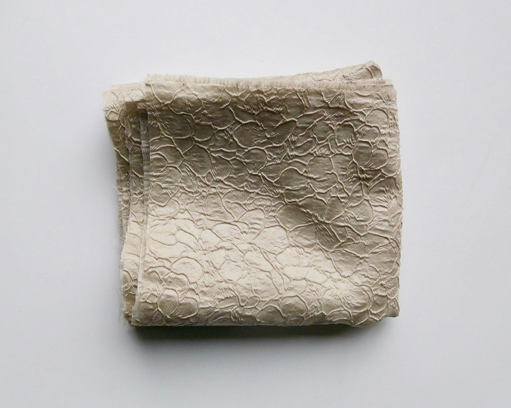 Jacquard, Floral Motif, White/Cream, (140cm x 40cm) Designer Offcuts