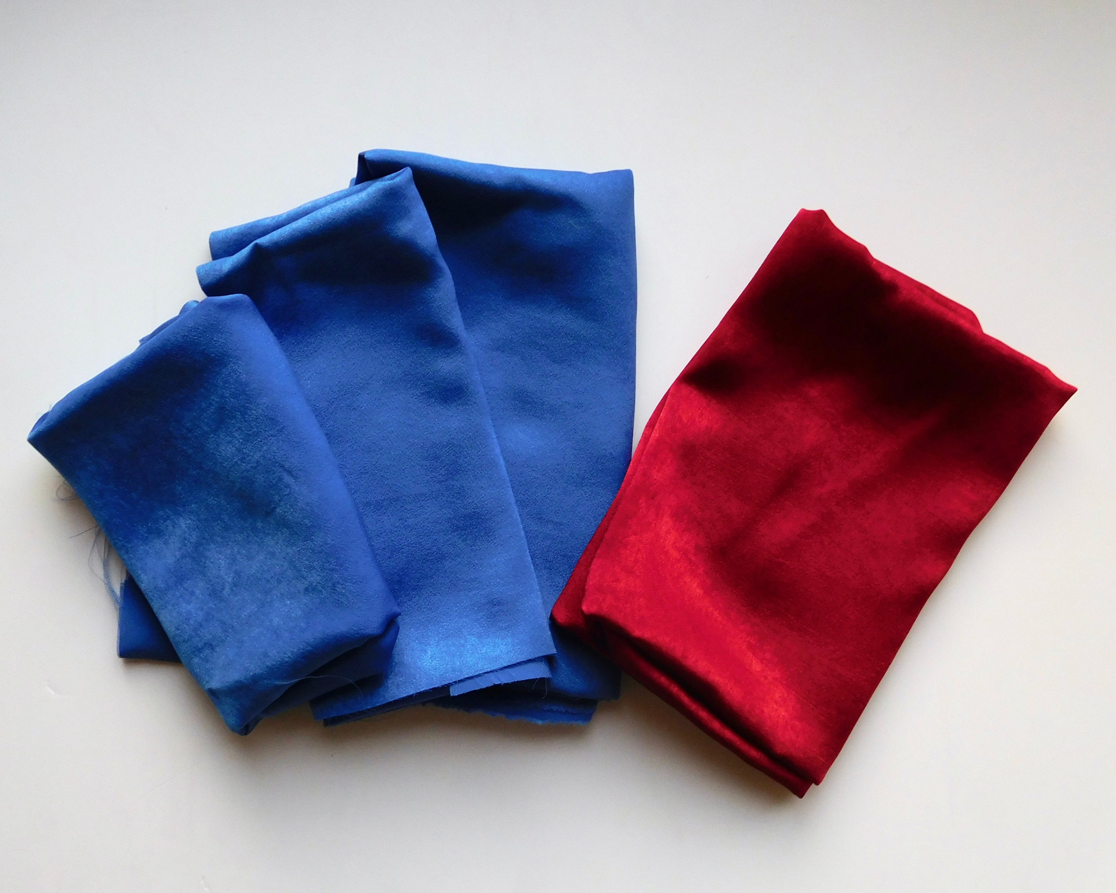 Satin Fame, Blue, Bundle of 3 Designer Offcuts
