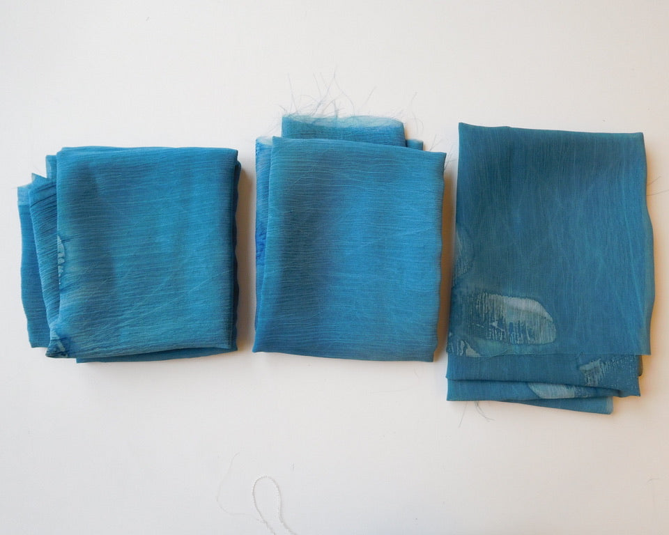 Patterned Silk Chiffon Bundle of 3 Designer Offcuts