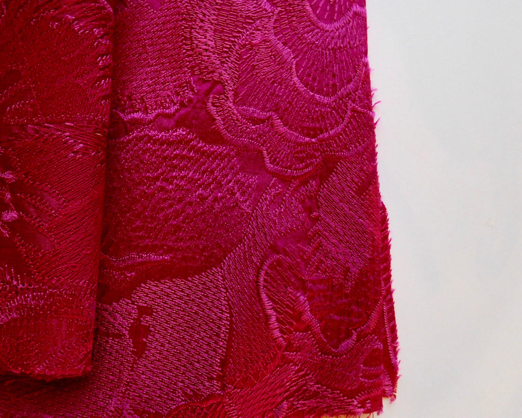 Floral Jacquard, Rose Pink, Bundle of 5 Designer Offcuts