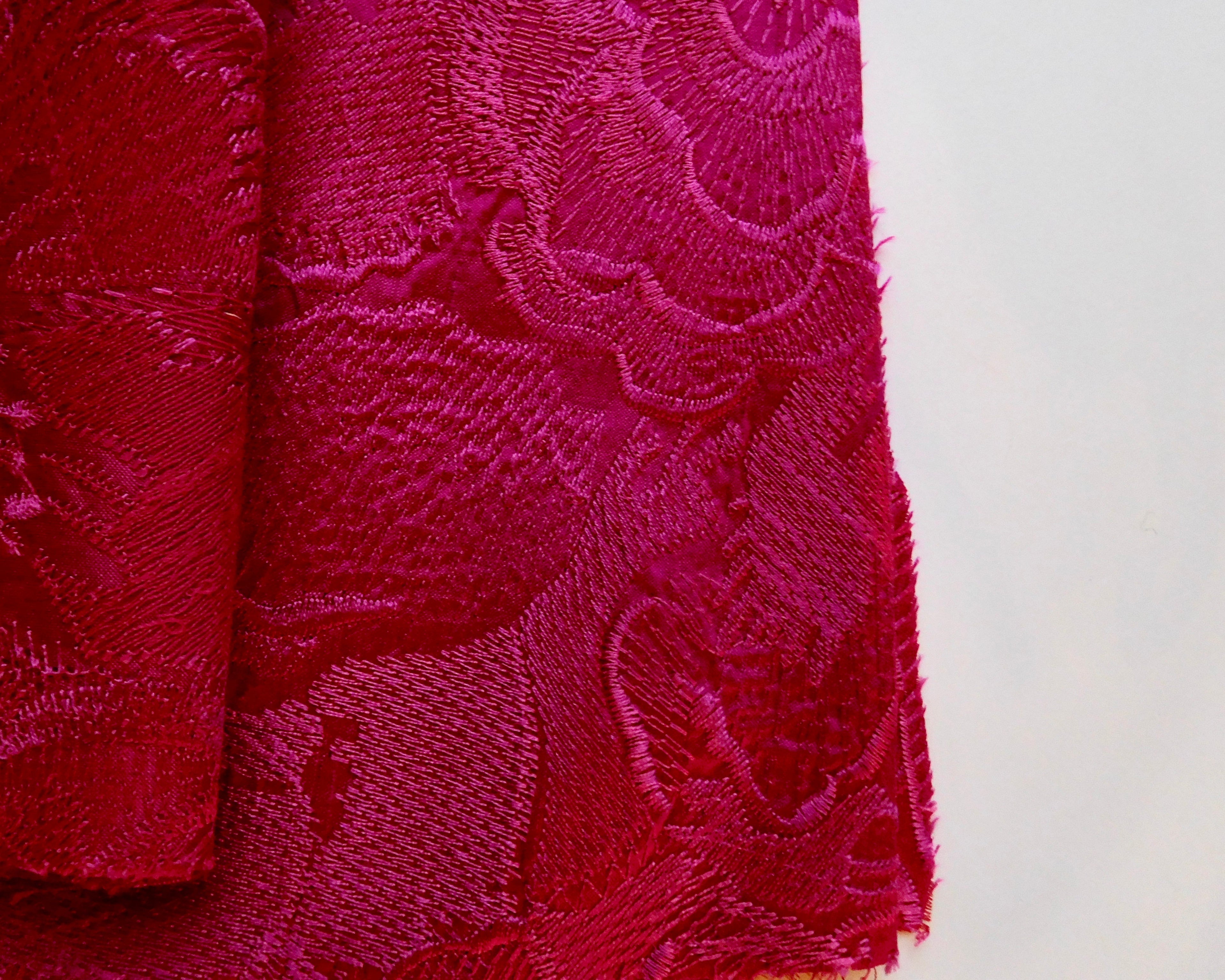 Floral Jacquard, Rose Pink, Bundle of 5 Designer Offcuts