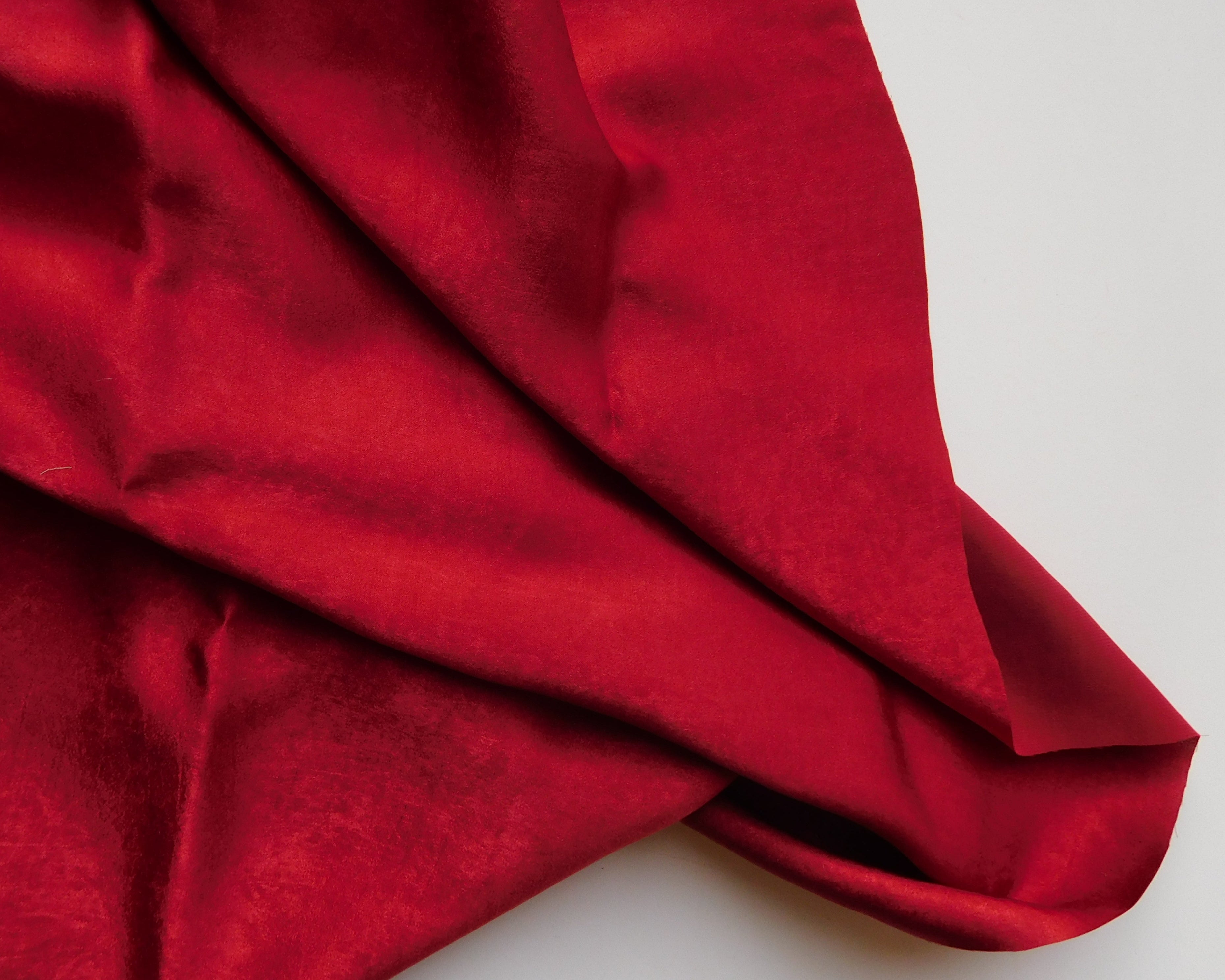 Satin Fame, Crimson, (70x50cm) Designer Offcuts