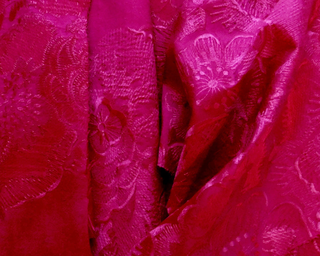 Floral Jacquard, Rose Pink, Bundle of 5 Designer Offcuts