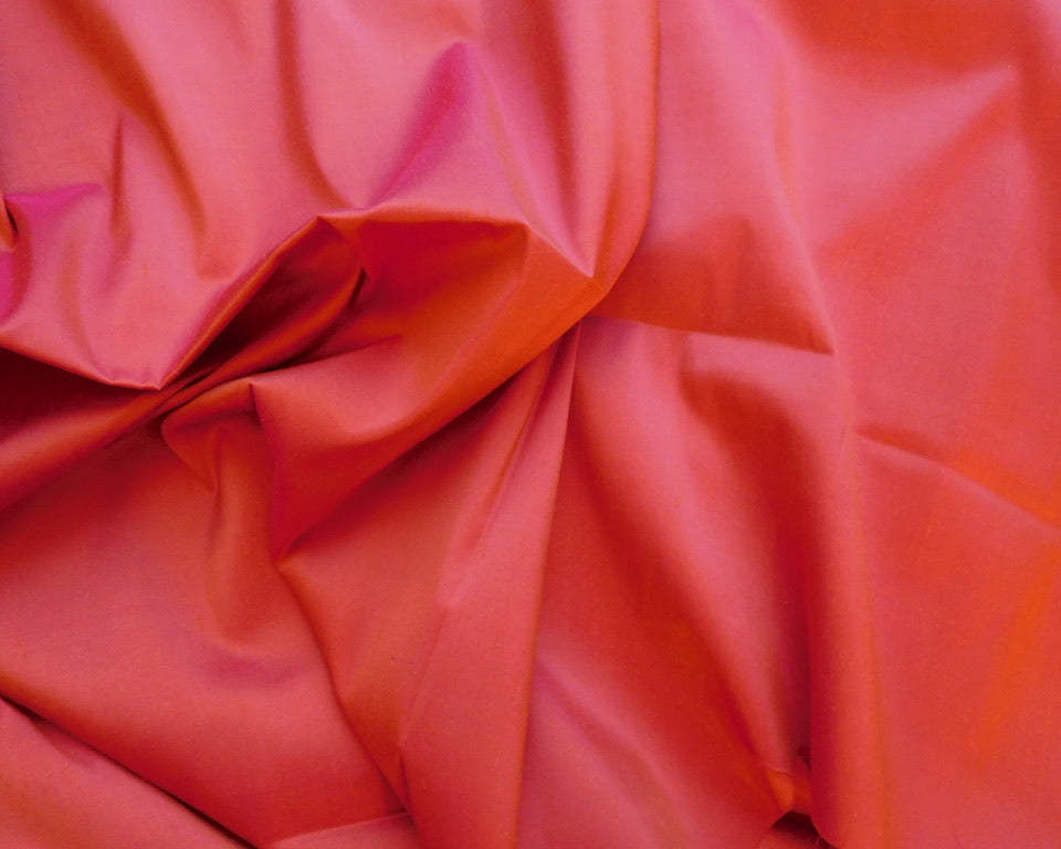 Silk Dupion, Orange/Red, (95cmx45cm) + Remnant Measurement Designer Offcuts