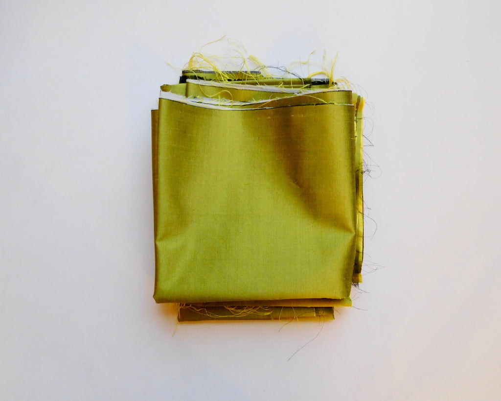 Silk Dupion, Green, Bundle of 3 Designer Offcuts