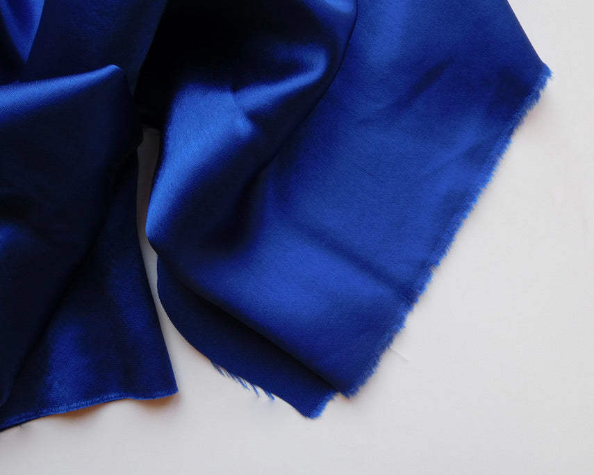 Satin, Royal Blue, (70cm x 55cm) + offcut length