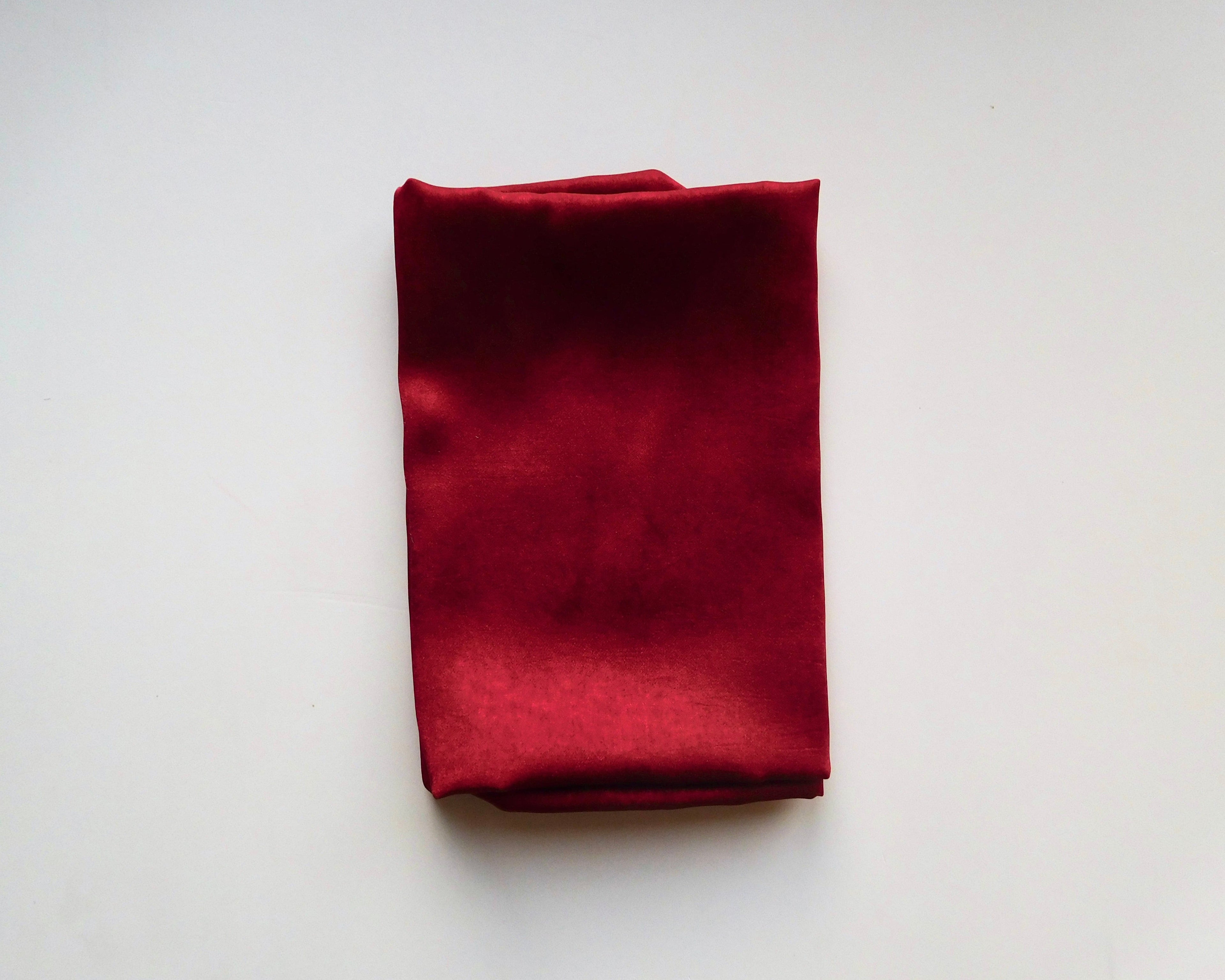 Satin Fame, Crimson, (70x50cm) Designer Offcuts