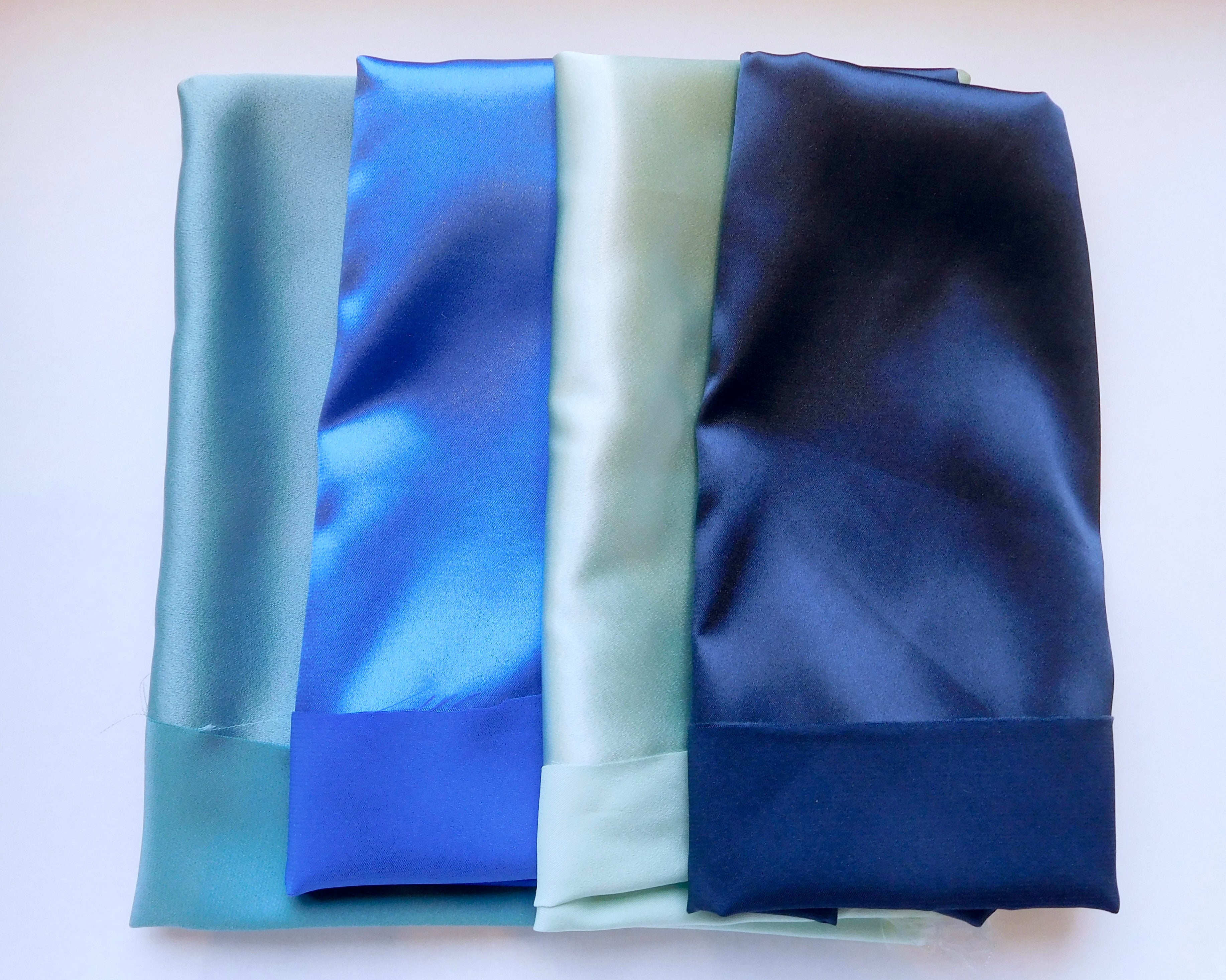 Polyester Lining, Bundle of 4, Assorted Blues
