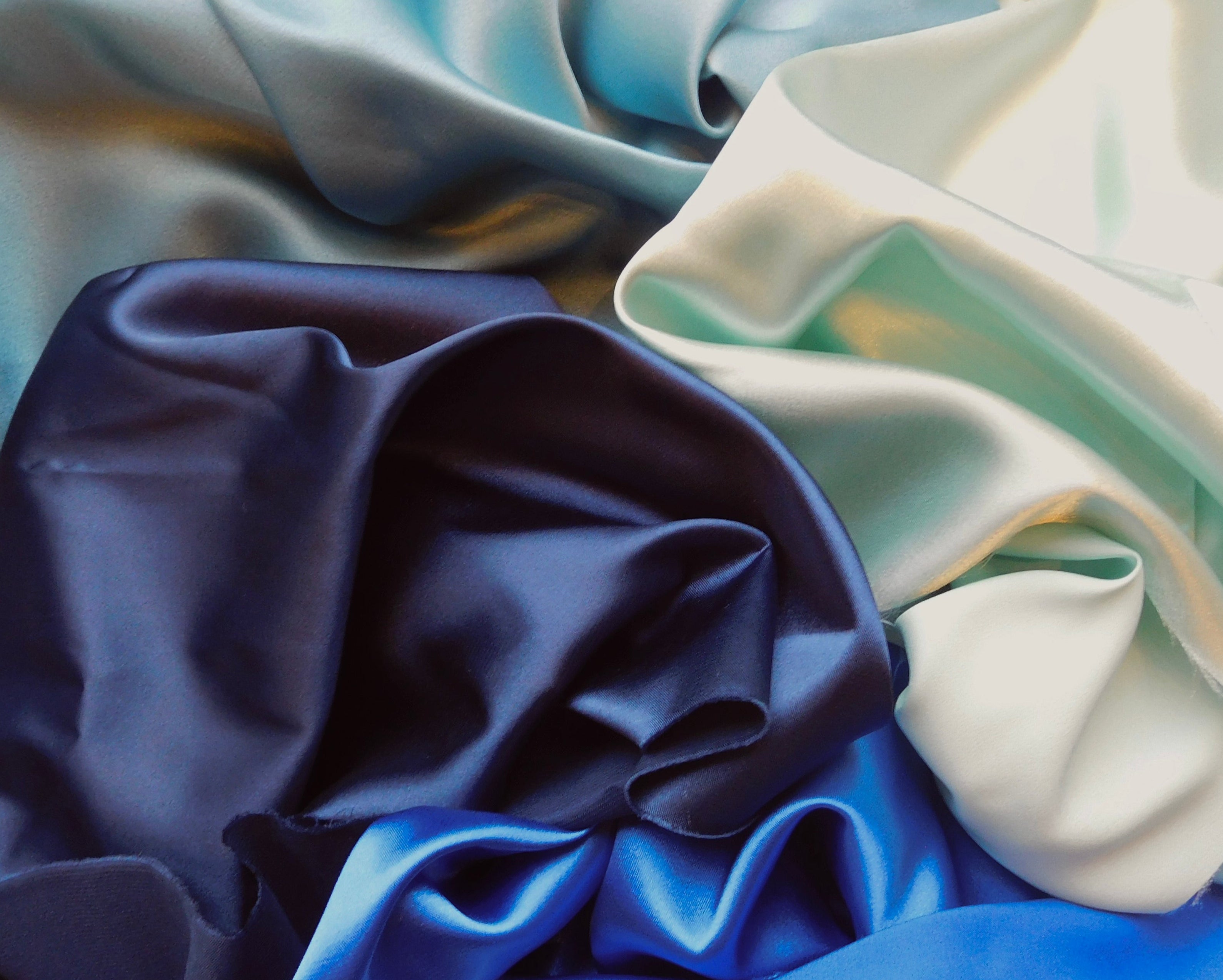 Polyester Lining, Bundle of 4, Assorted Blues