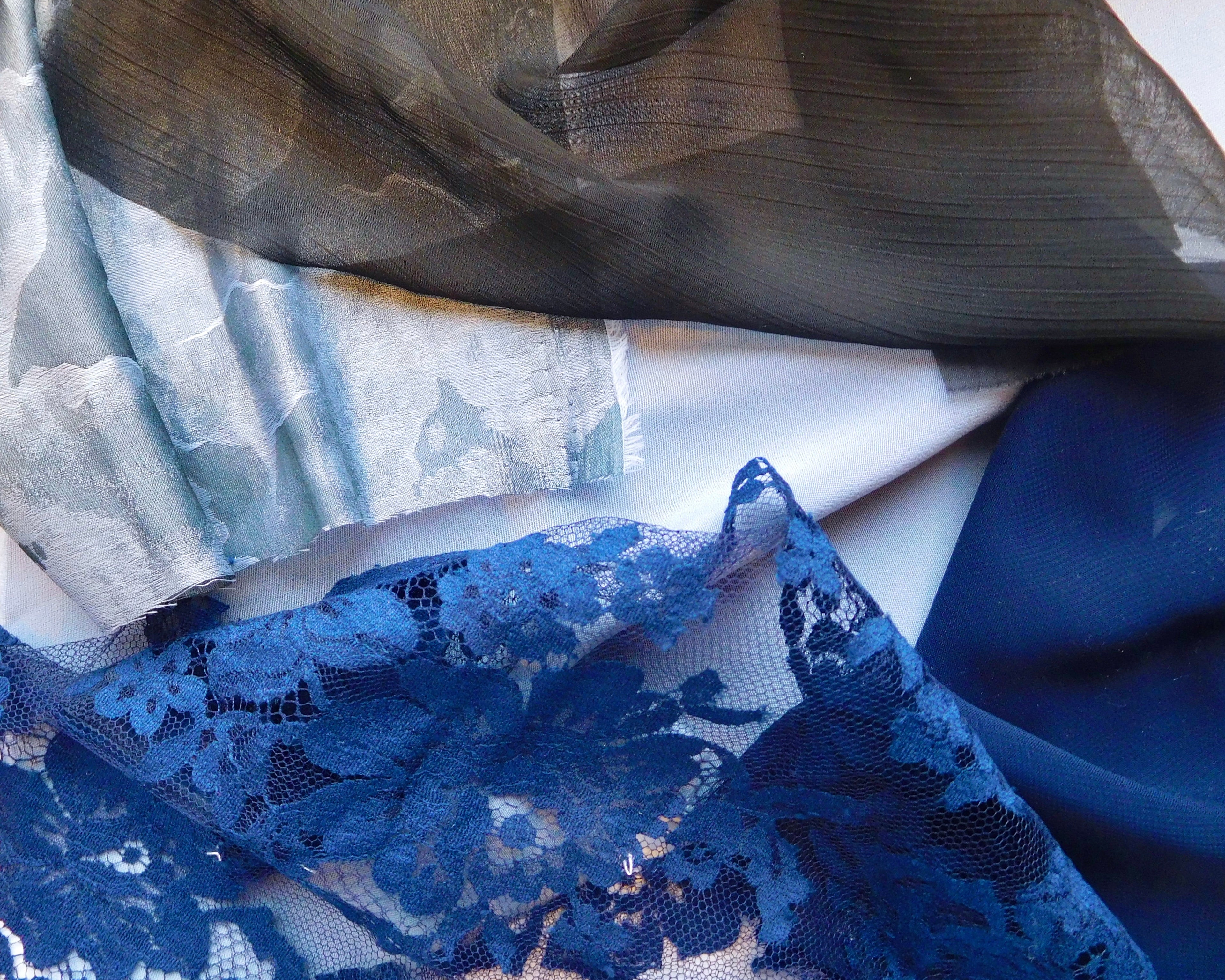 Fabric Curation, Navy/Grey Hues, 5 Fat Quarters