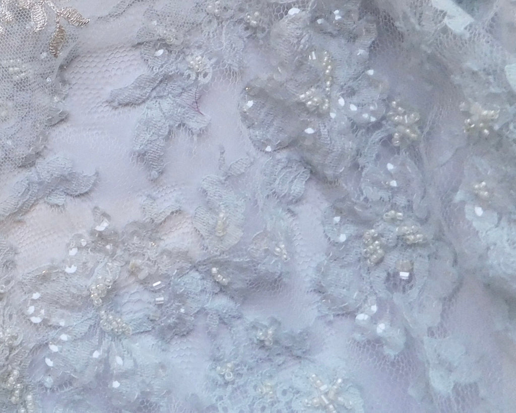 Beaded Lace, Blue and Gold Hues, Bundle of 4