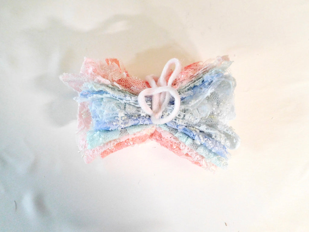 Hand-Dyed Beaded Lace Fabric, Assorted Hues, 5 Fat Quarters