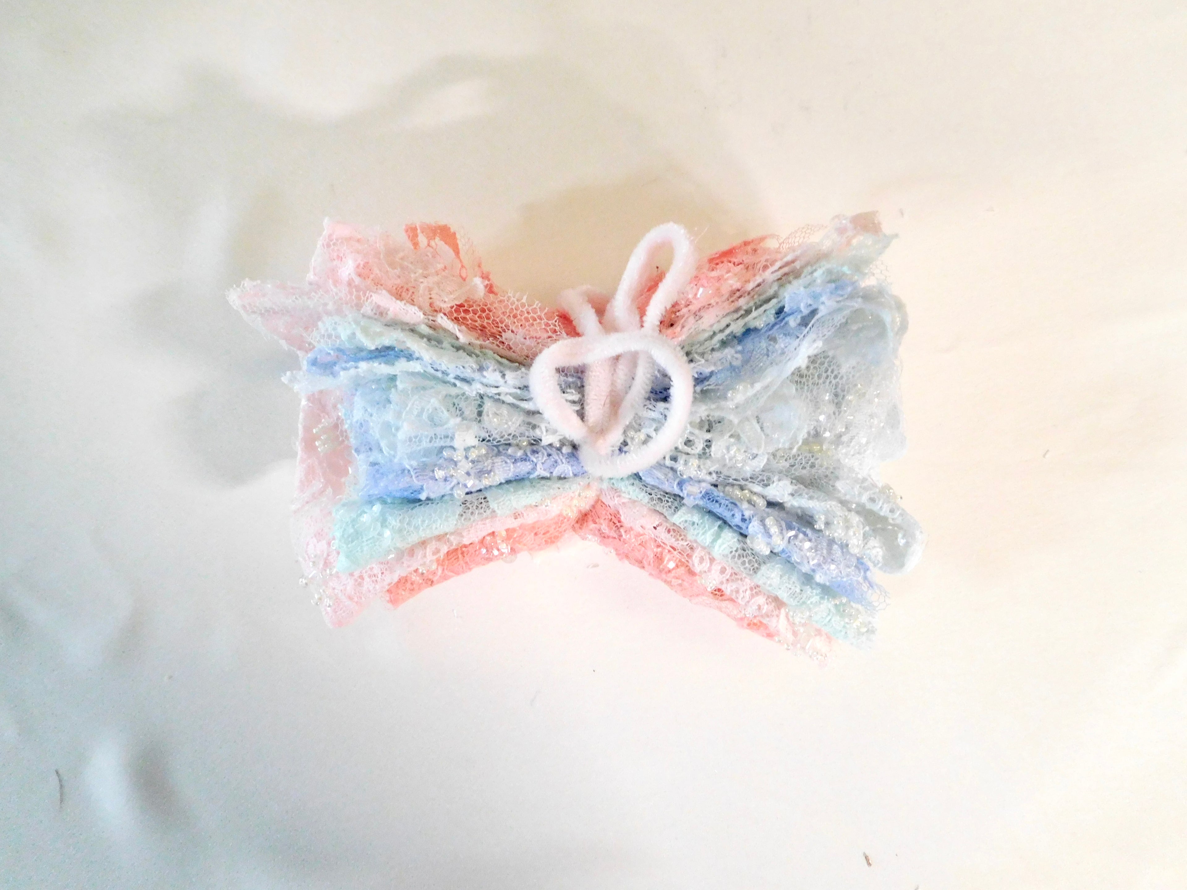 Hand-Dyed Beaded Lace Fabric, Assorted Hues, 5 Fat Quarters