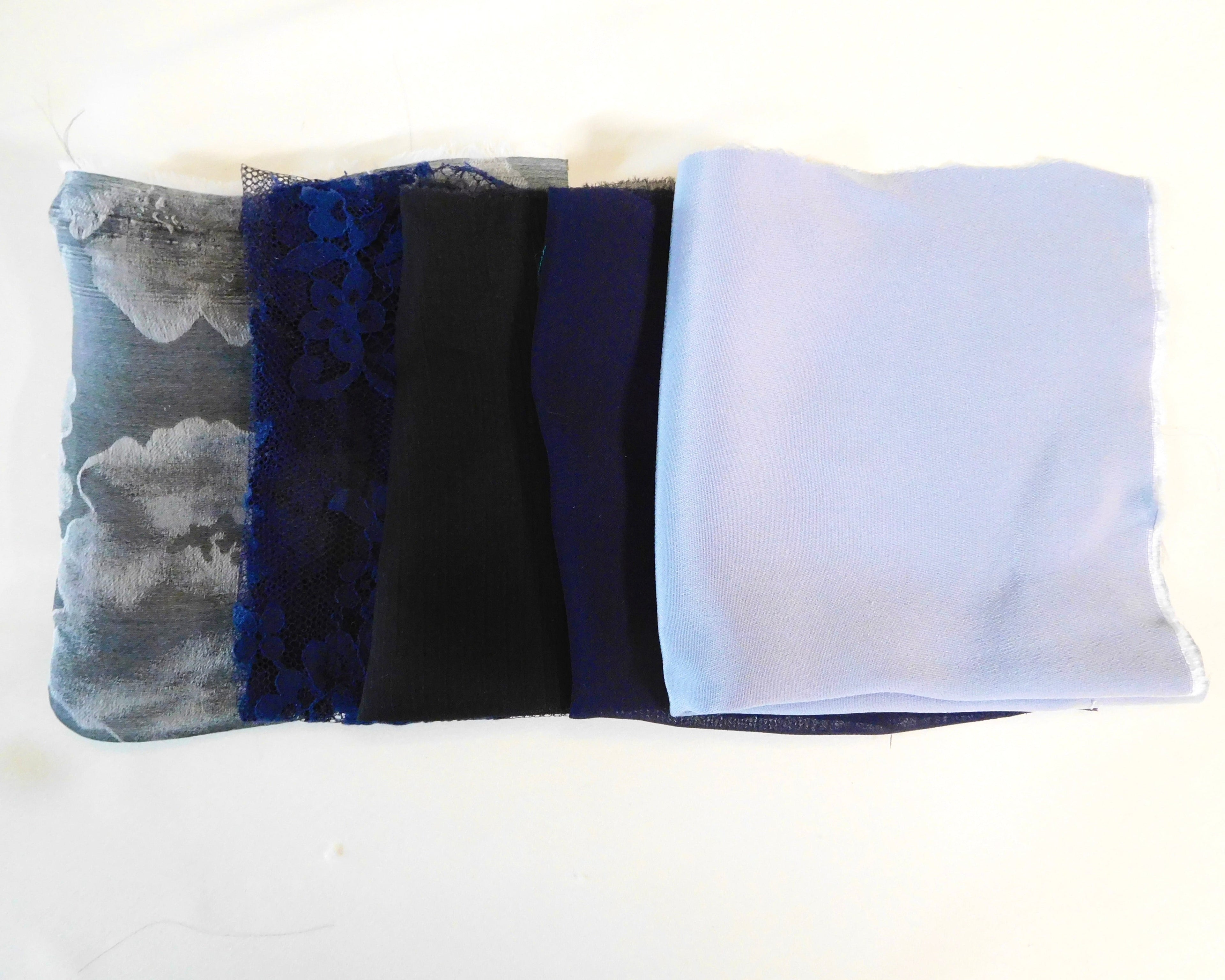 Fabric Curation, Navy/Grey Hues, 5 Fat Quarters