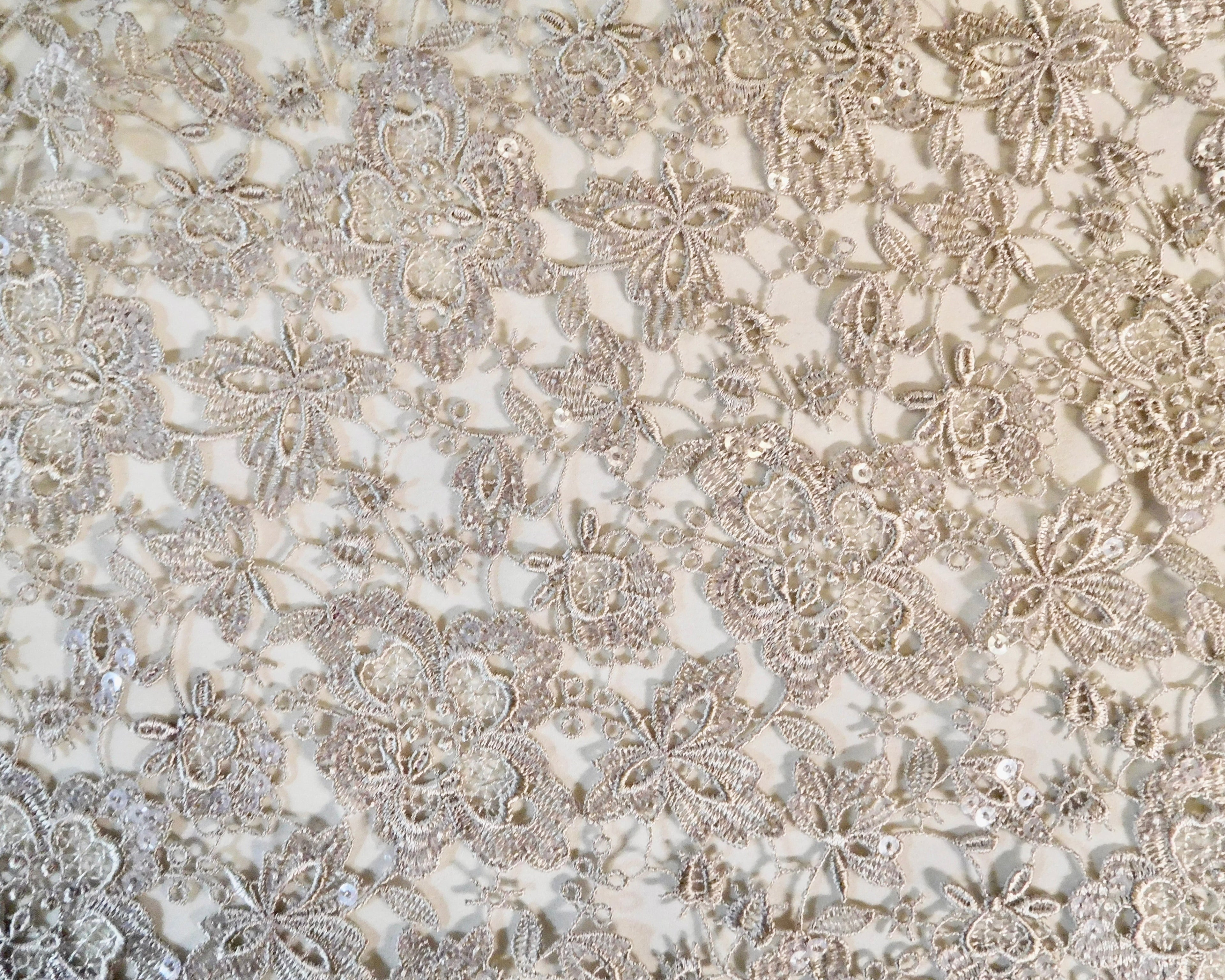 Guipure Sequined-Lace, Silver, (55cmx95cm)
