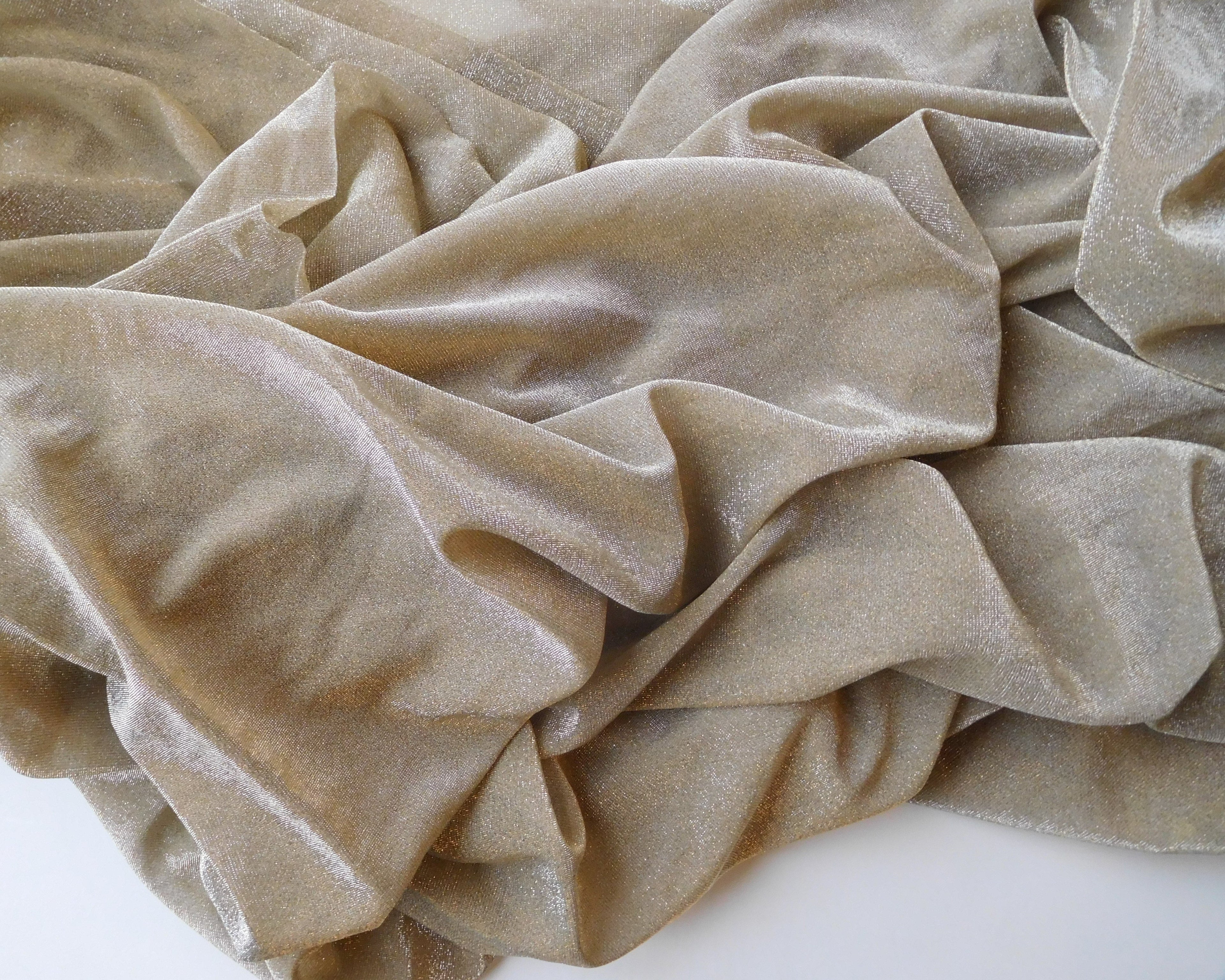Metallic Lurex Fabric, Stretch Jersey, Gold Sparkle (95cmx210cm)