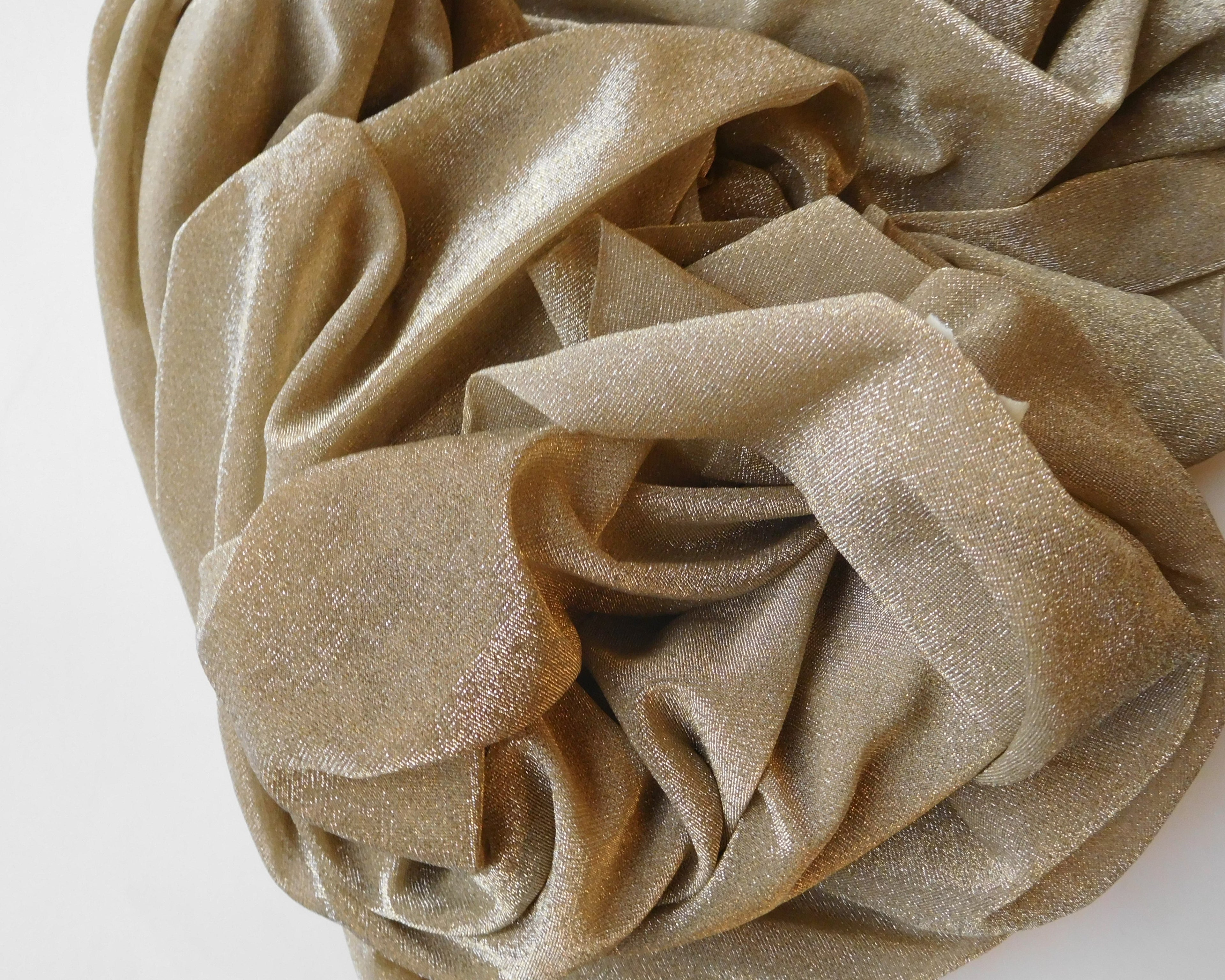 Metallic Lurex Fabric, Stretch Jersey, Gold Sparkle (95cmx210cm)