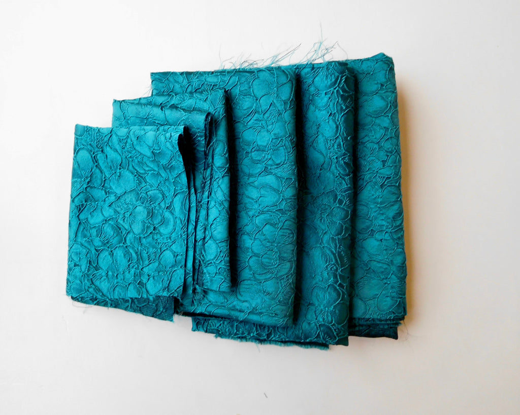 Jacquard, Floral Motif, Bundle of 5, Blue/Teal Hue