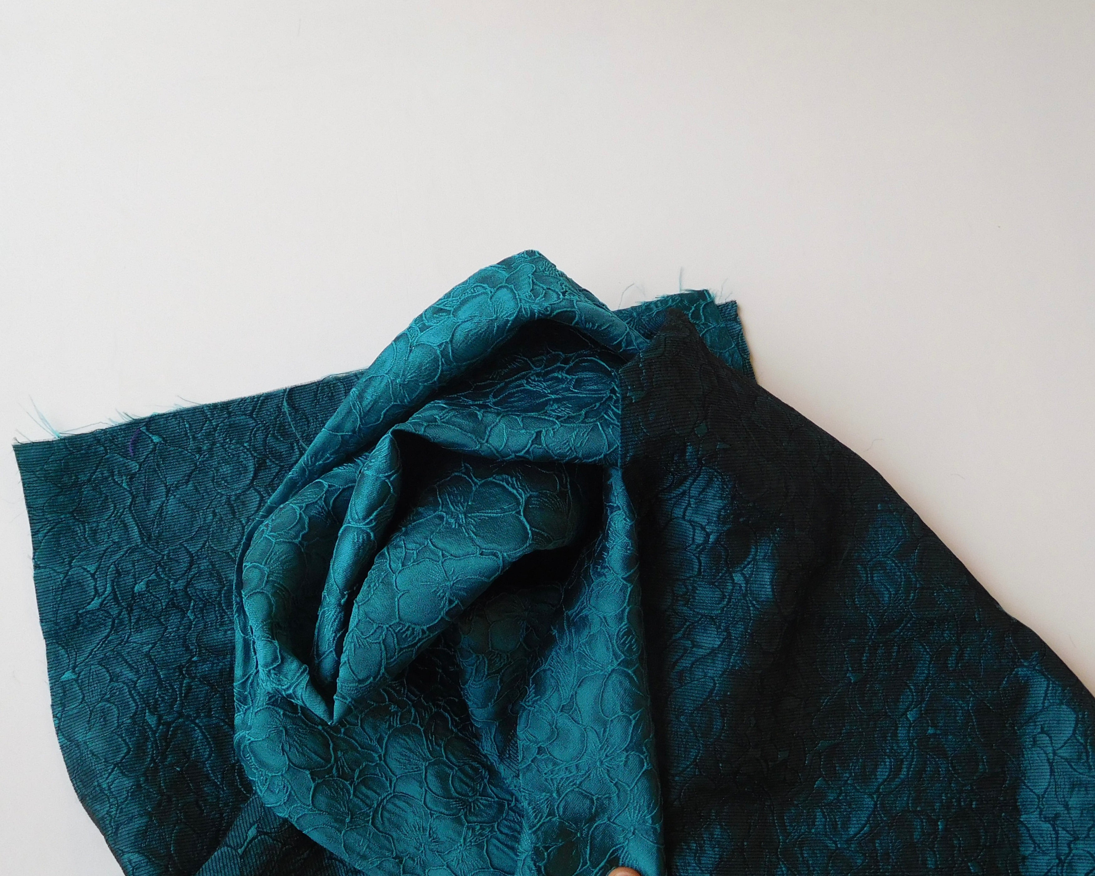 Jacquard, Floral Motif, Bundle of 5, Blue/Teal Hue