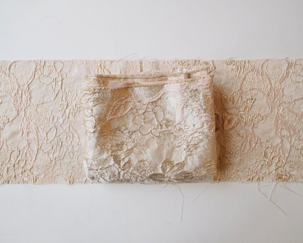 Brocade, Floral Motif, Bundle of 3, Pink/Gold Hues