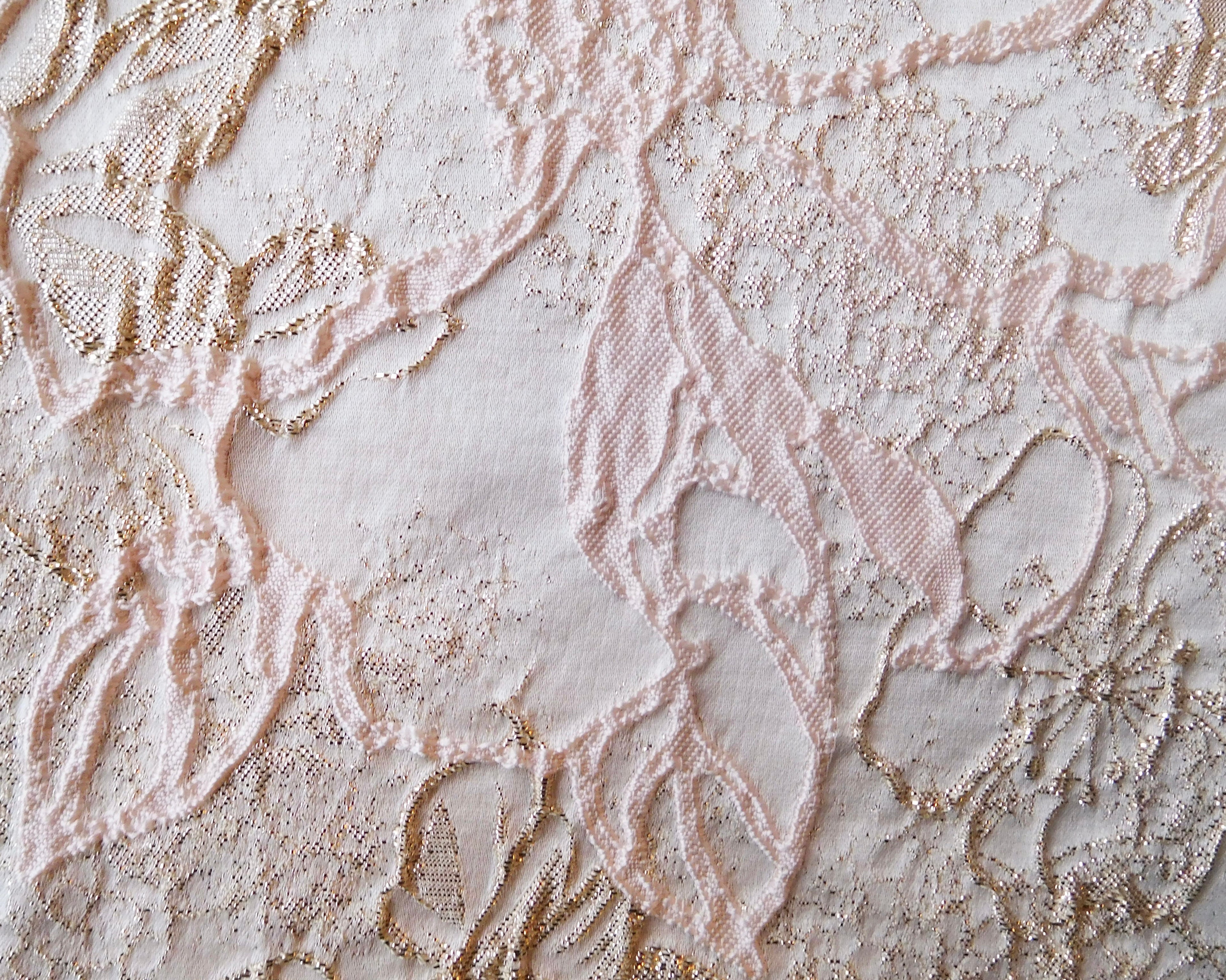 Brocade, Floral Motif, Bundle of 3, Pink/Gold Hues