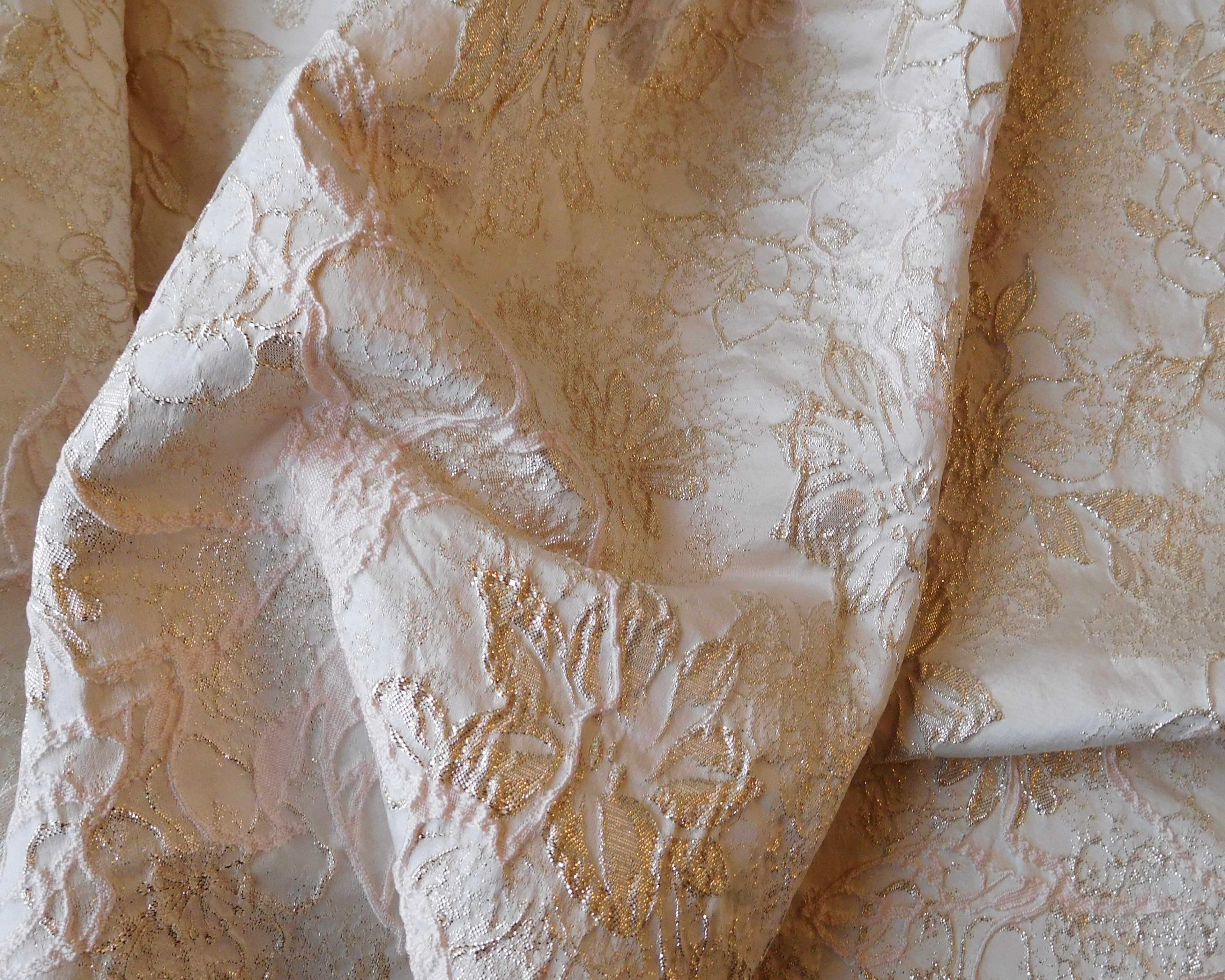 Brocade, Floral Motif, Bundle of 3, Pink/Gold Hues