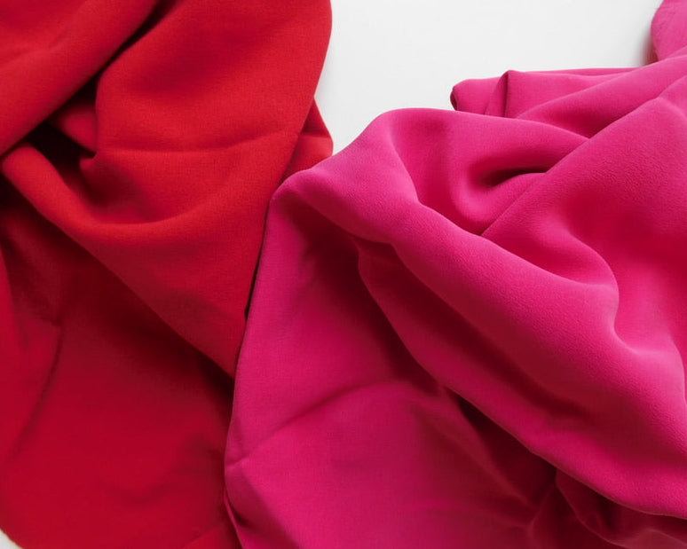 Sandwash Silk and Crepe, Red/Pink, Bundle of 3 Designer Offcuts