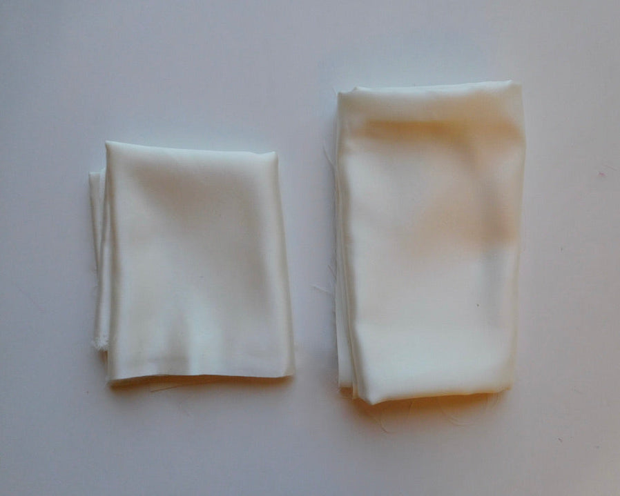Silk Satin, White, Bundle of 2