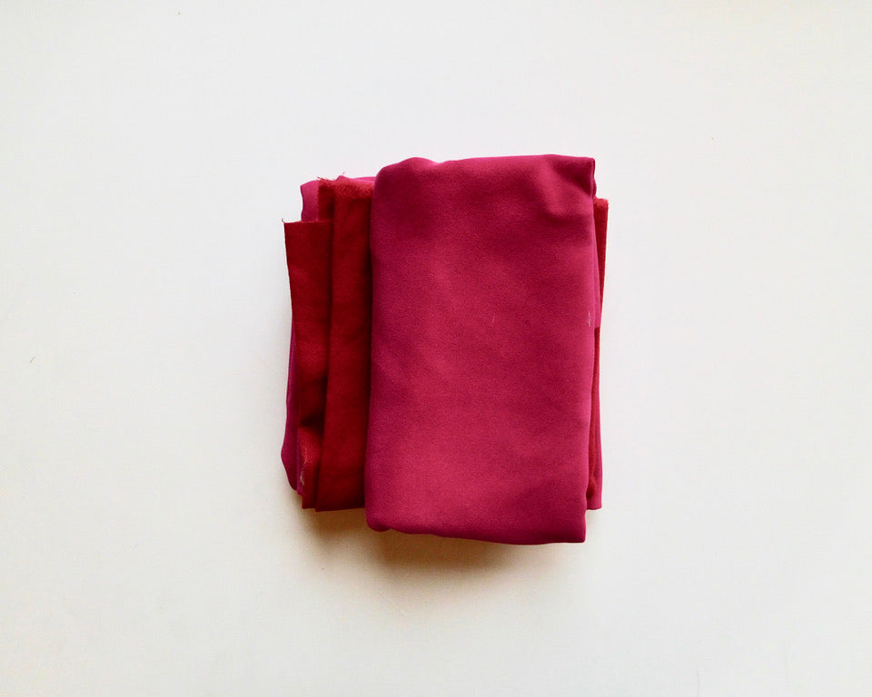 Sandwash Silk and Crepe, Red/Pink, Bundle of 3 Designer Offcuts