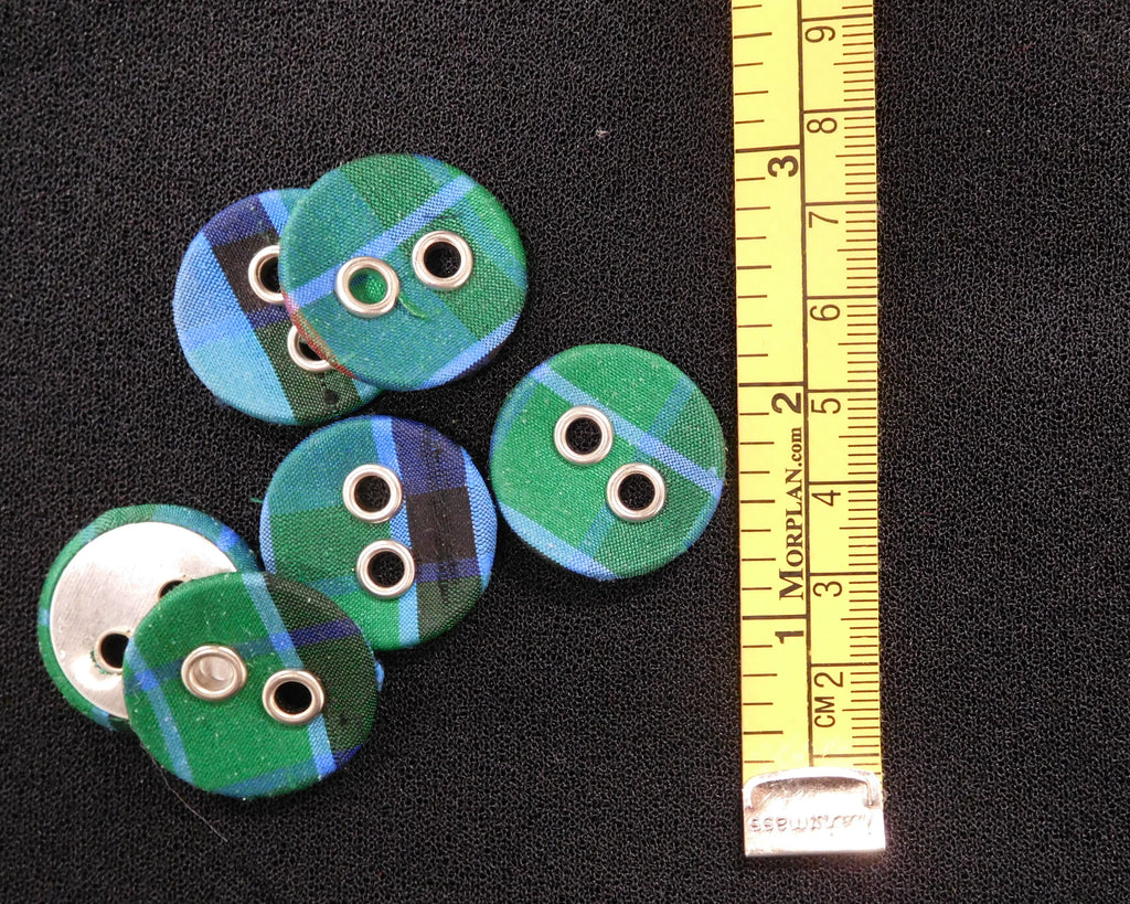 Tartan Buttons, Bag of 6
