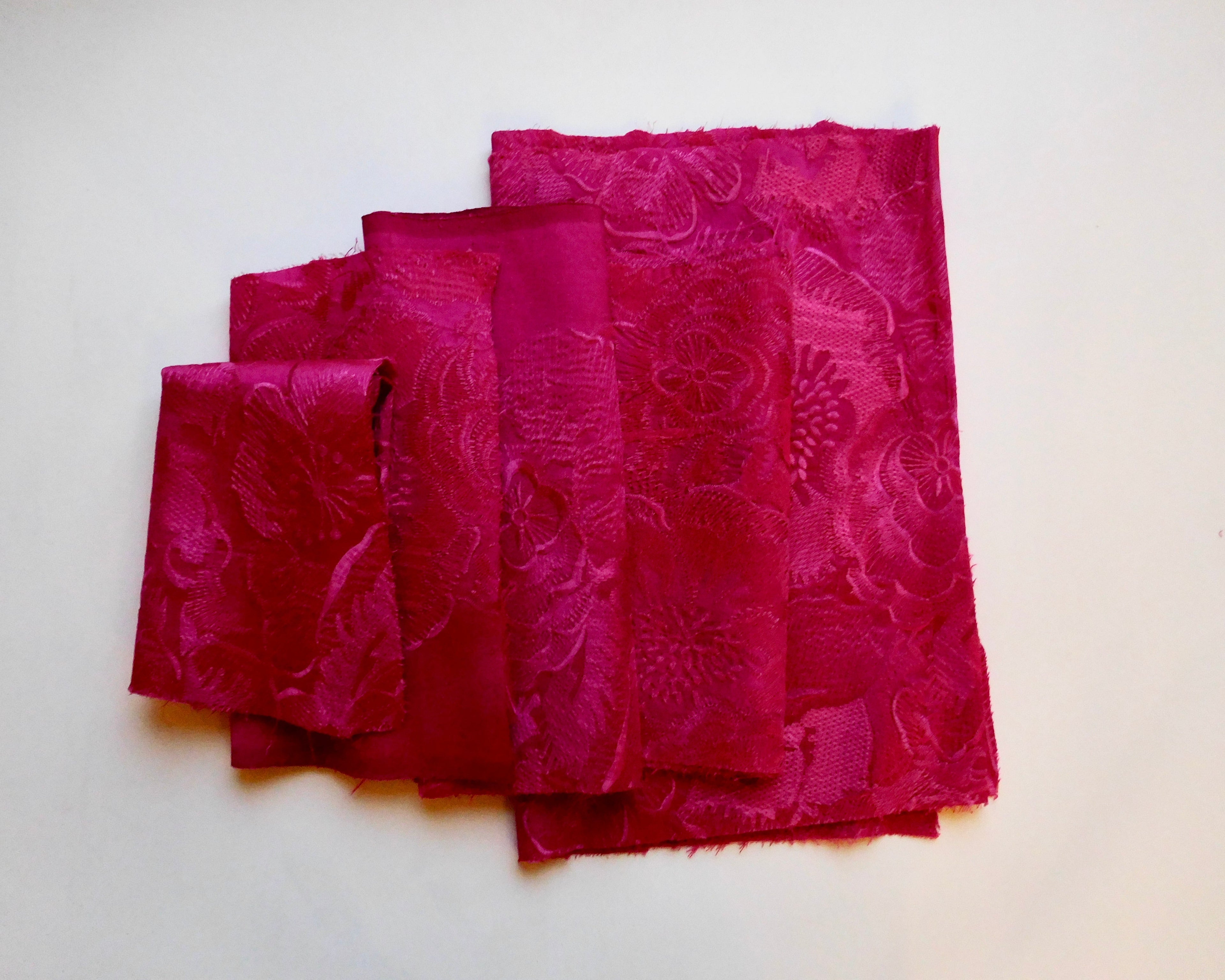 Floral Jacquard, Rose Pink, Bundle of 5 Designer Offcuts