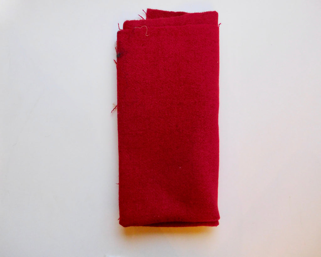 Wool, Bright Red, (65cmx60cm) Designer Offcuts