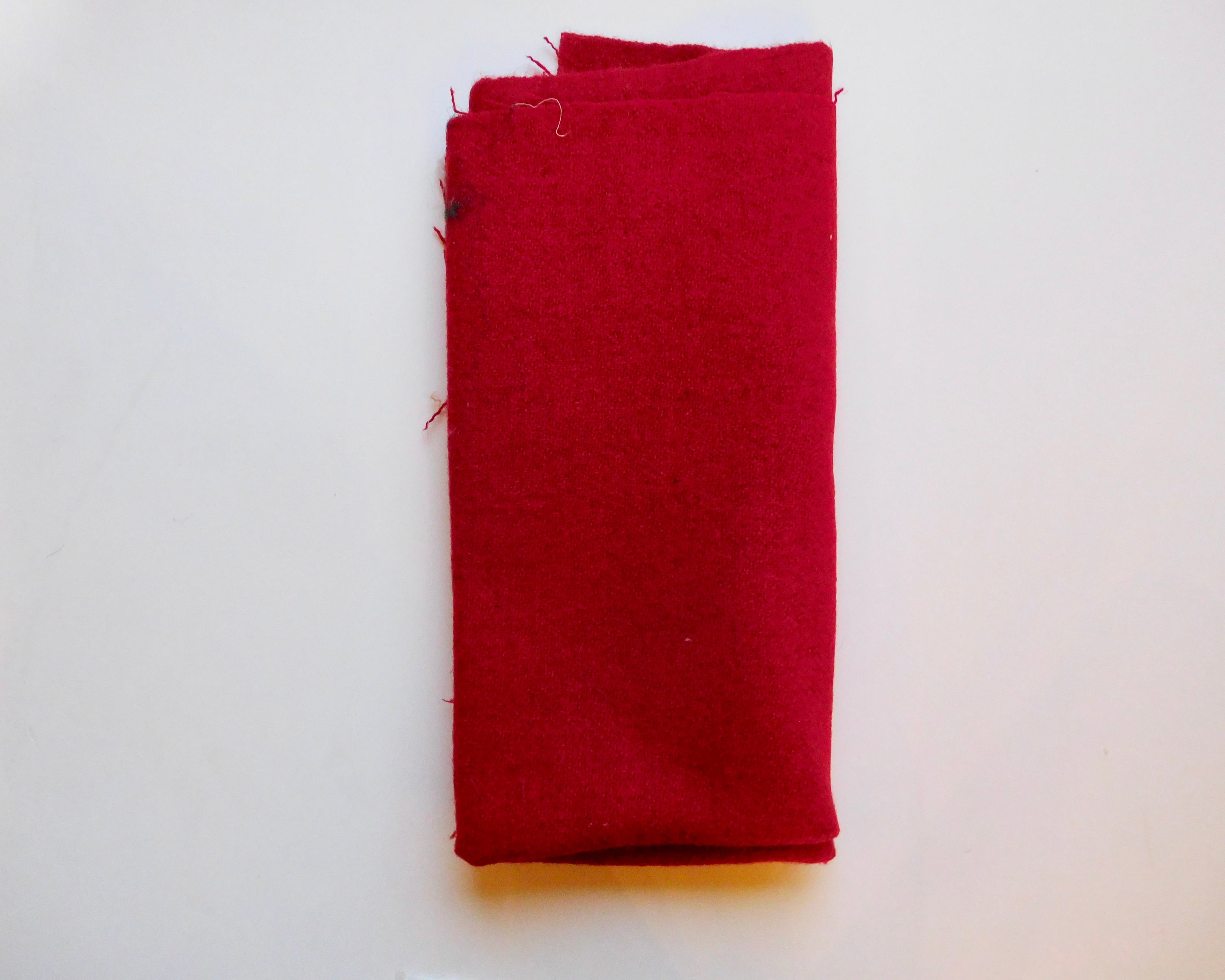 Wool, Bright Red, (65cmx60cm) Designer Offcuts