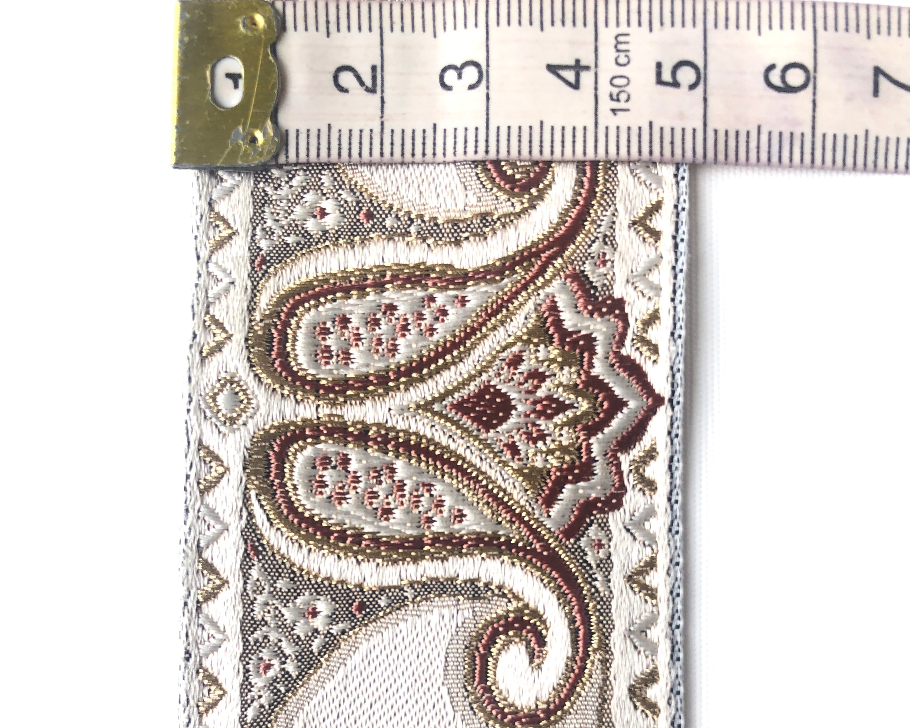 Wide Patterned Gold and Coloured Ribbon, 3 variations, By the Metre Designer Offcuts