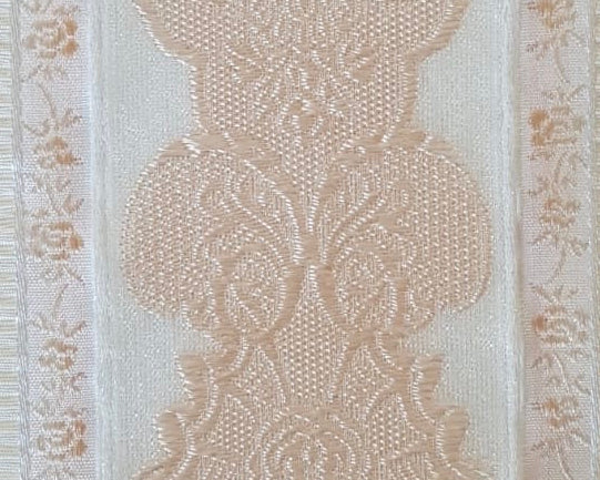 Wide Patterned Ribbon, Pink and White, By the Metre Designer Offcuts